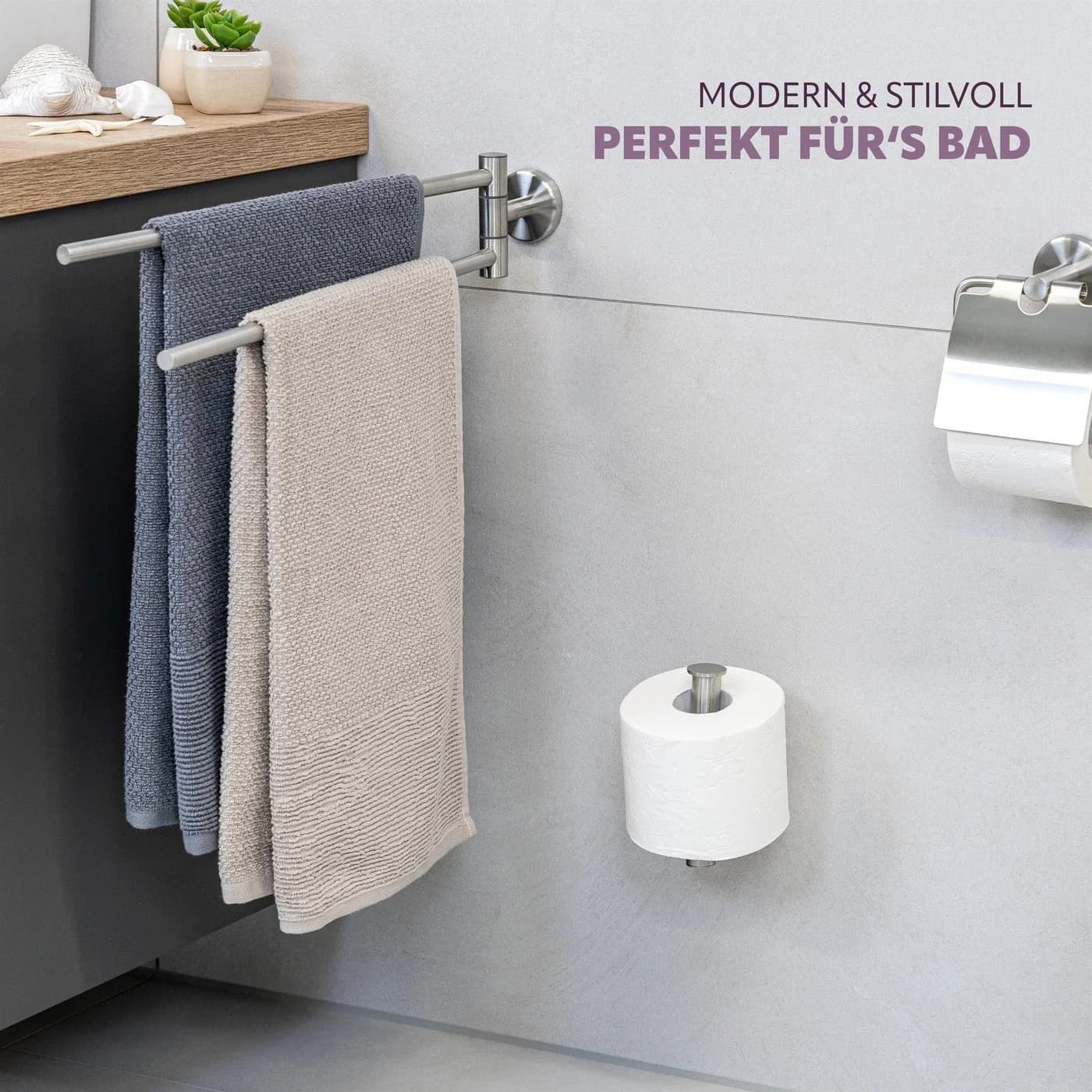 bremermann Toilettenpapierhalter PIAZZA 2in1 Edelstahl Matt