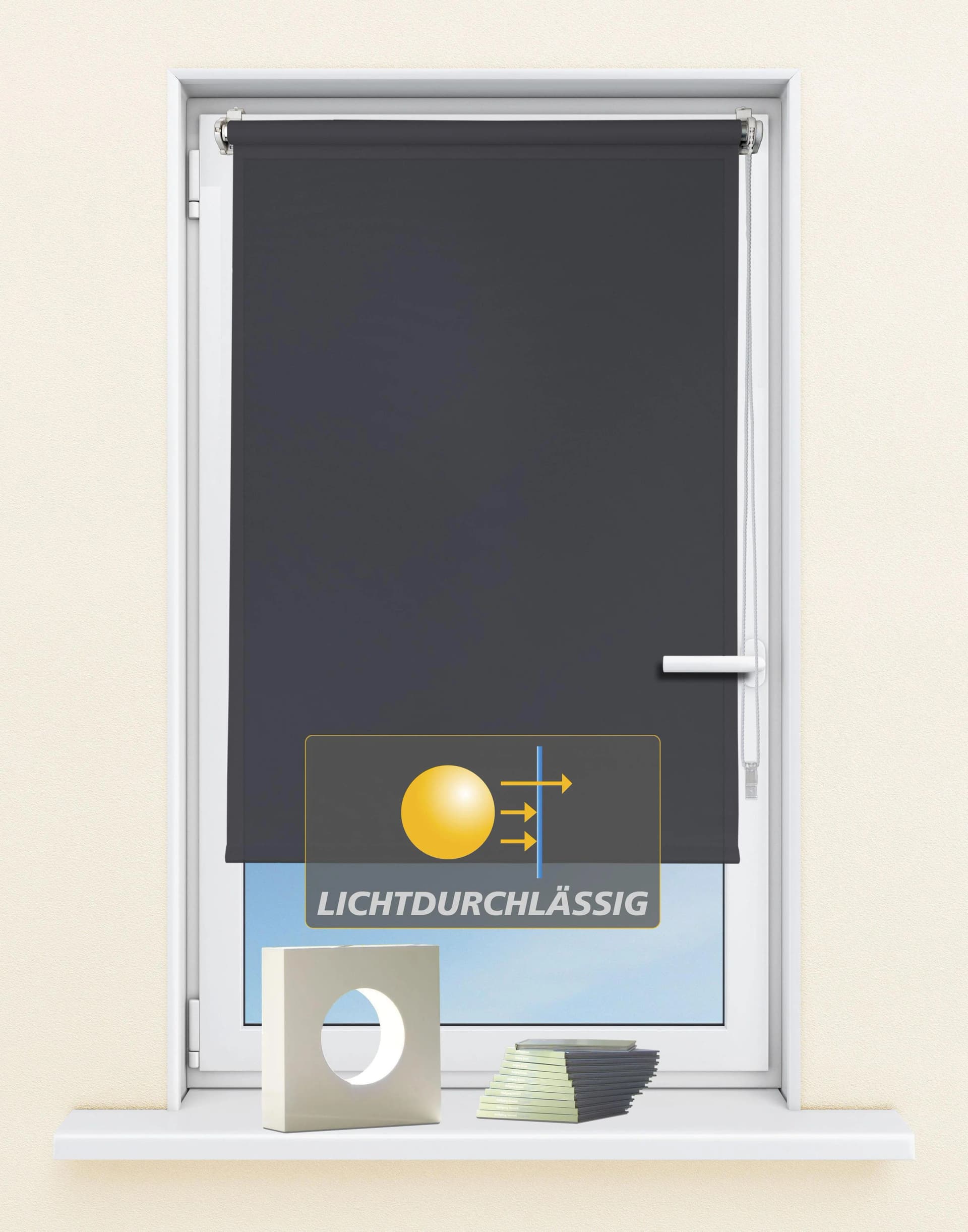 Kutti Seitenzugrollo 'Ida' Lichtschutz Klemmfix ohne Bohren