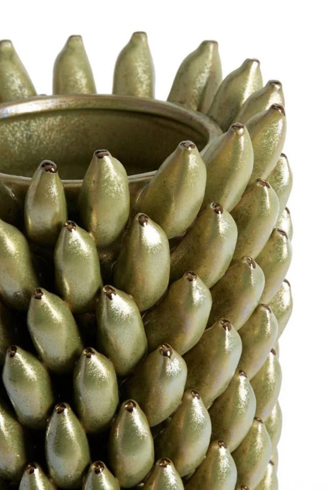 Dirk Davids Leuchten GmbH Dekovase Struktur-Vase Keramik Salbeigrün