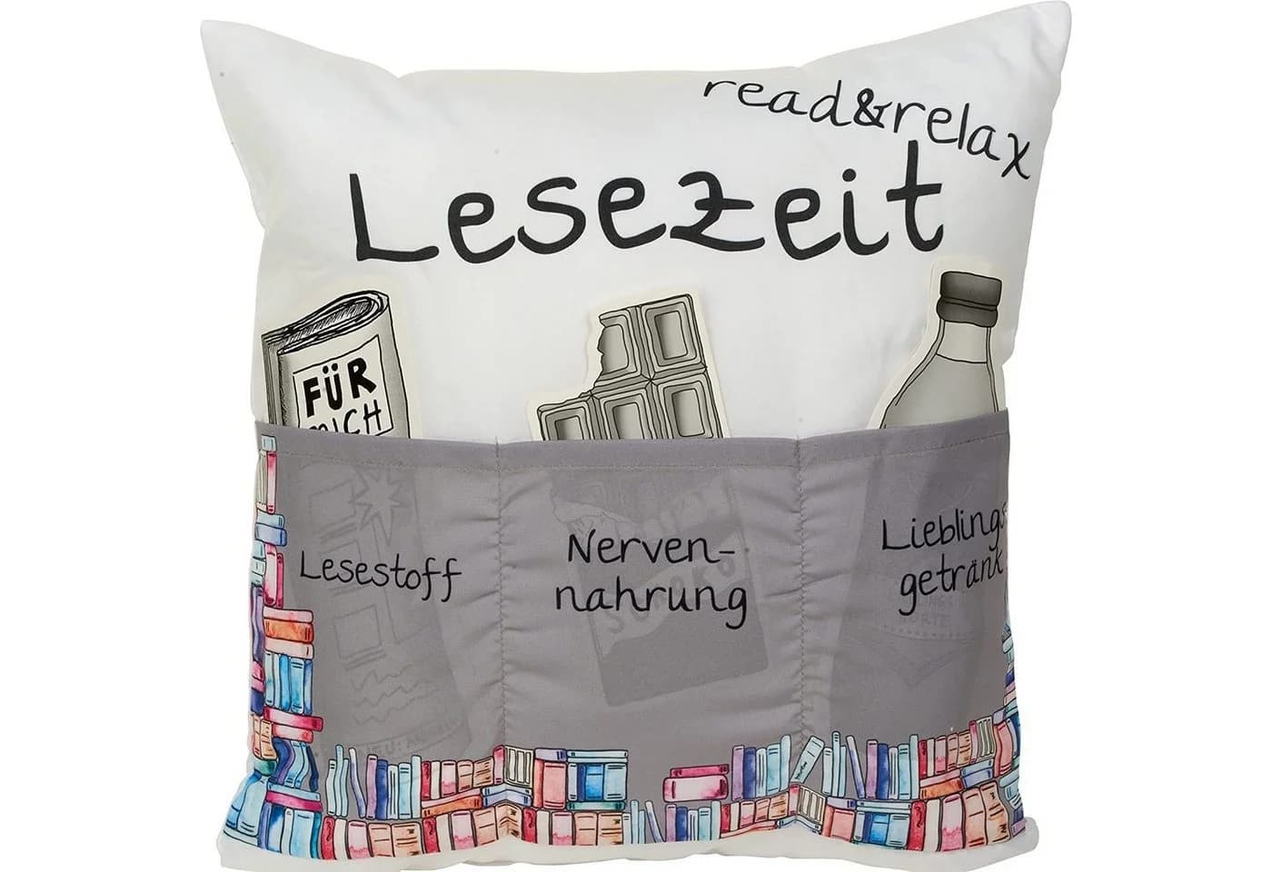 HERGO Creation Sofahelden Dekokissen 43x43 cm mit Taschen