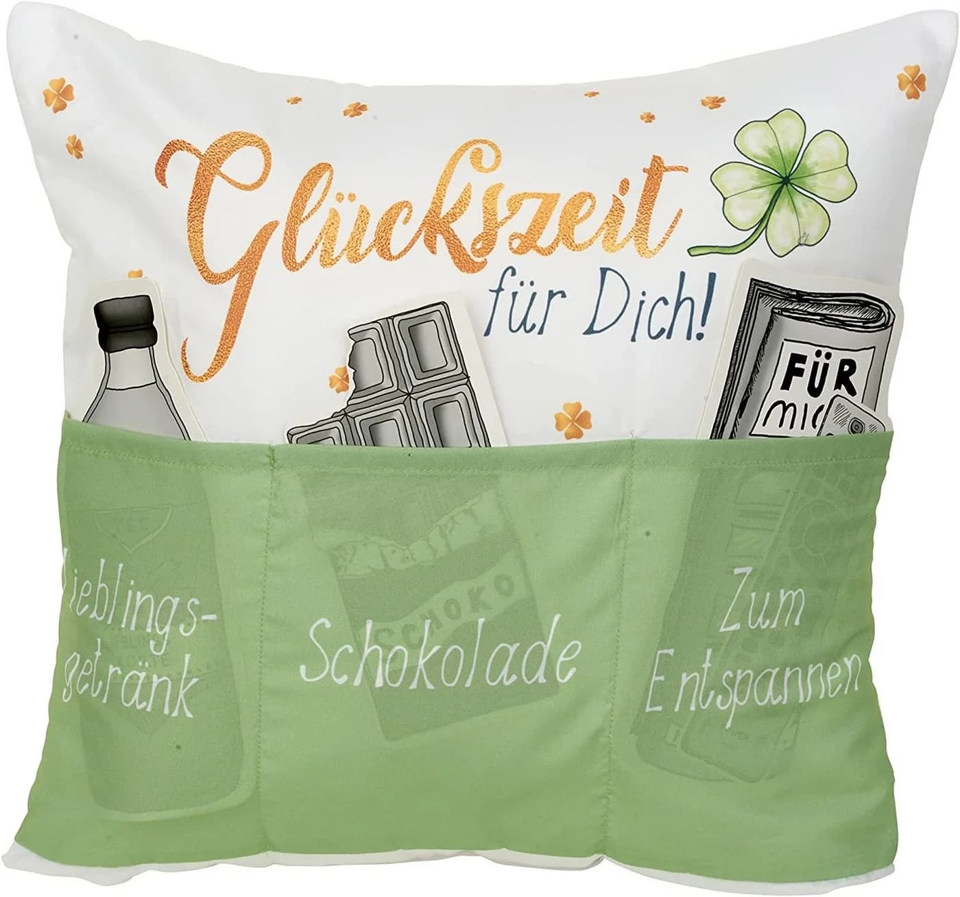 HERGO Creation Dekokissen Sofahelden Kissen Glückszeit Polyester