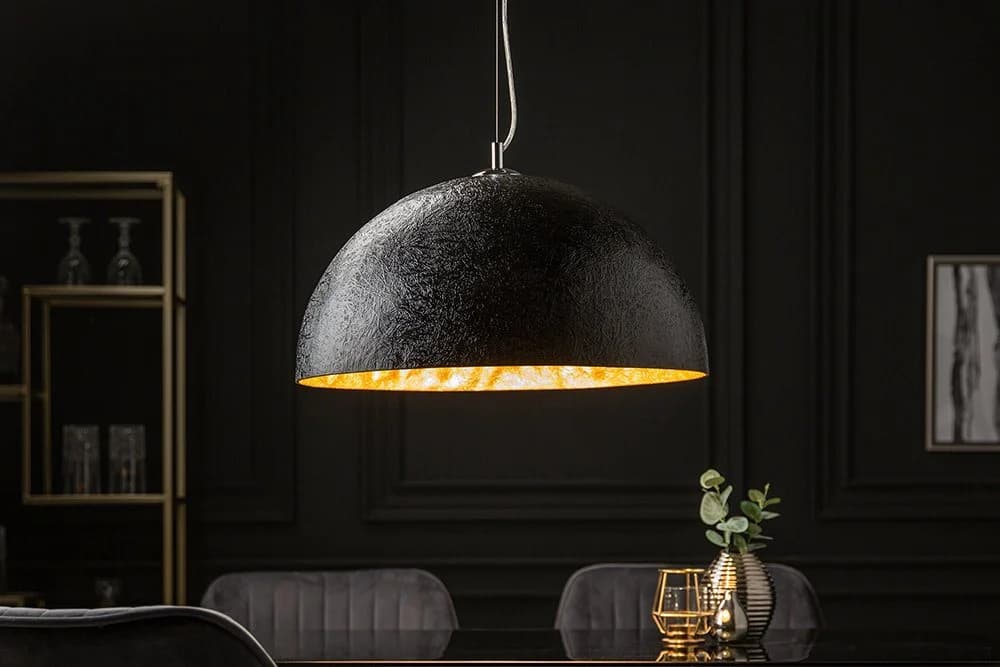 riess-ambiente Hängeleuchte GLOW 50cm Schwarz/Gold