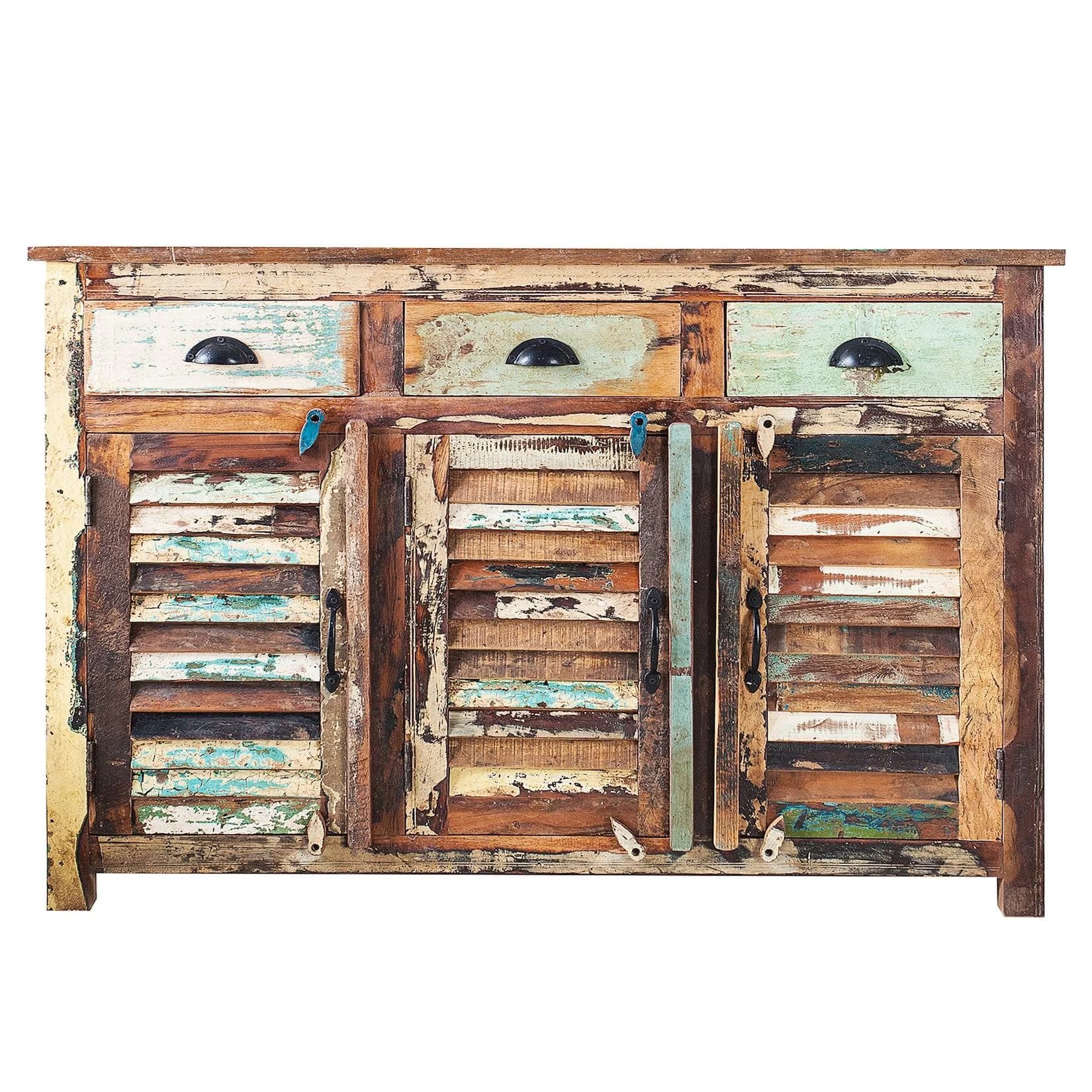 Riess Ambiente Sideboard JAKARTA 125cm Recyceltes Massivholz aus Fischerbooten