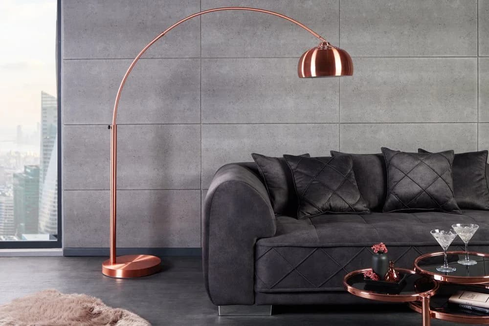 riess-ambiente Bogenlampe LOUNGE DEAL Kupfer Verstellbar Modern Design