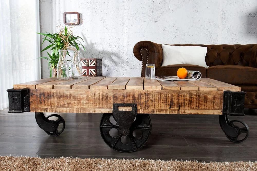 riess-ambiente Couchtisch RAILWAY 120cm Natur Industrial