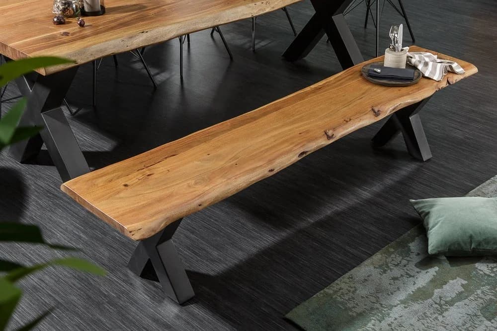 riess-ambiente Sitzbank MAMMUT NATURE 160cm honigfarben mit Baumkante