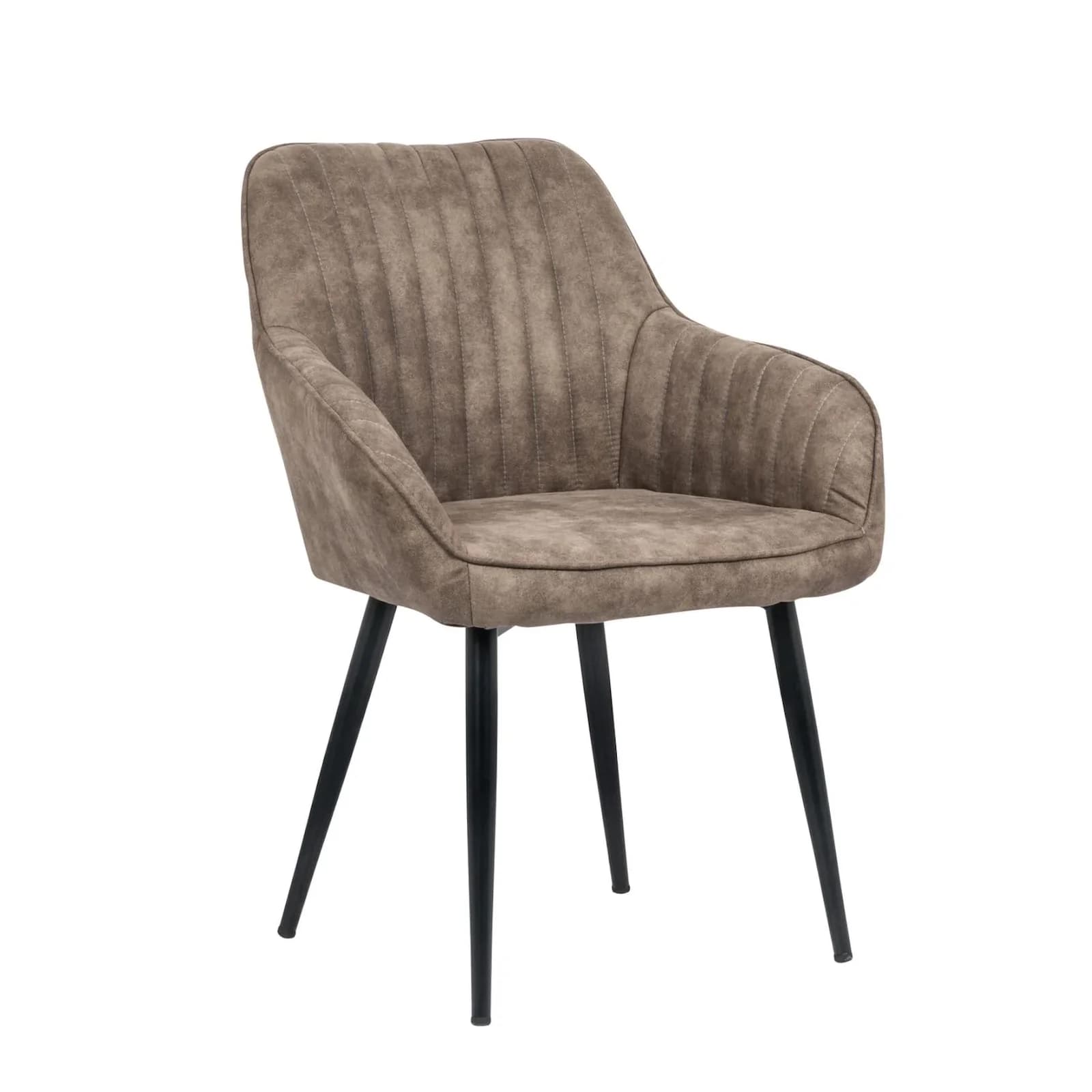 riess-ambiente Polsterstuhl TURIN Vintage Taupe Schwarz