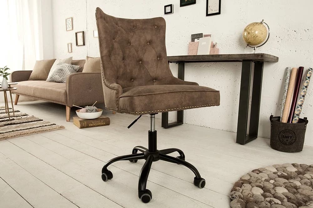 riess-ambiente Bürostuhl VICTORIAN Microfaser Chesterfield Design