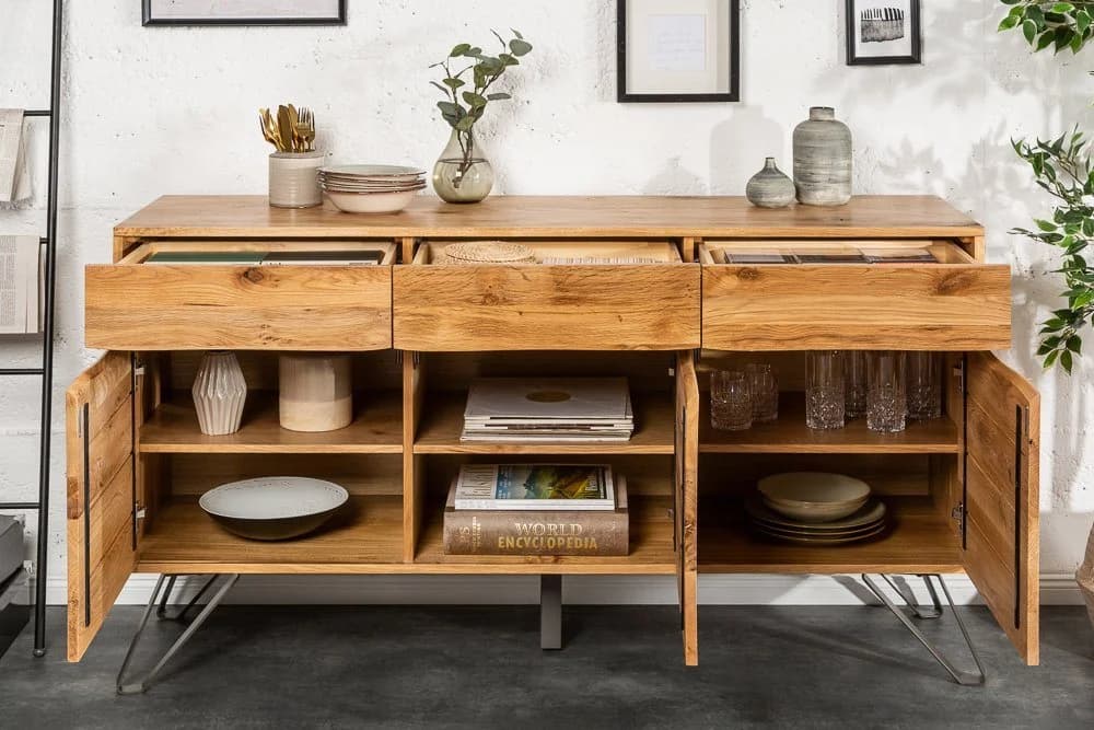 riess-ambiente Sideboard LIVING EDGE 160cm Wildeiche Kommode Wohnzimmer