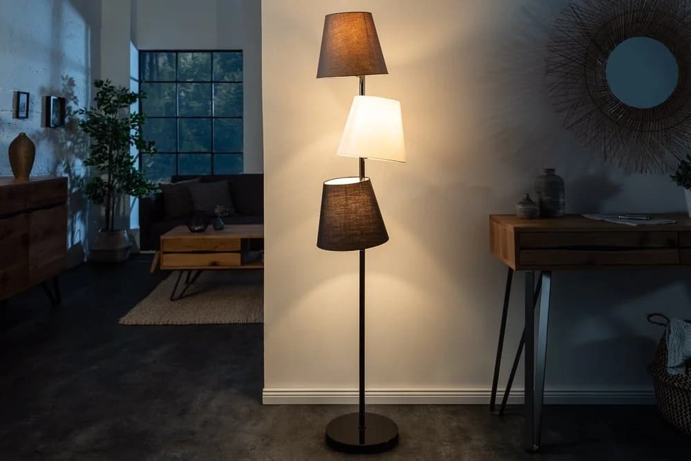 riess-ambiente Stehlampe LEVELS 163cm Schwarz/Grau Retro Design