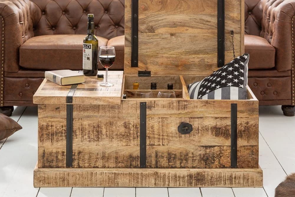 riess-ambiente Couchtisch BODEGA 100cm natur Massivholz Vintage