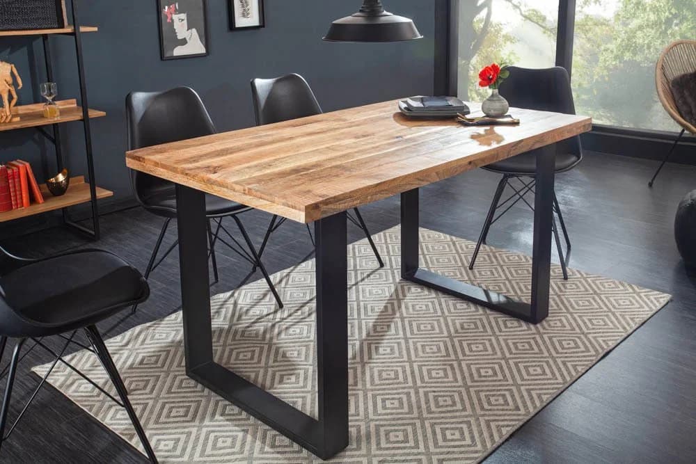 riess-ambiente Esstisch IRON CRAFT 120cm Mango-Massivholz Eisenkufen Industrial