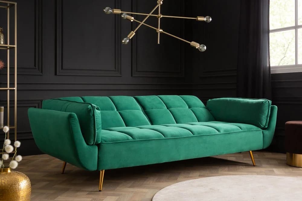riess-ambiente Schlafsofa BOUTIQUE 213cm smaragdgrün Samt