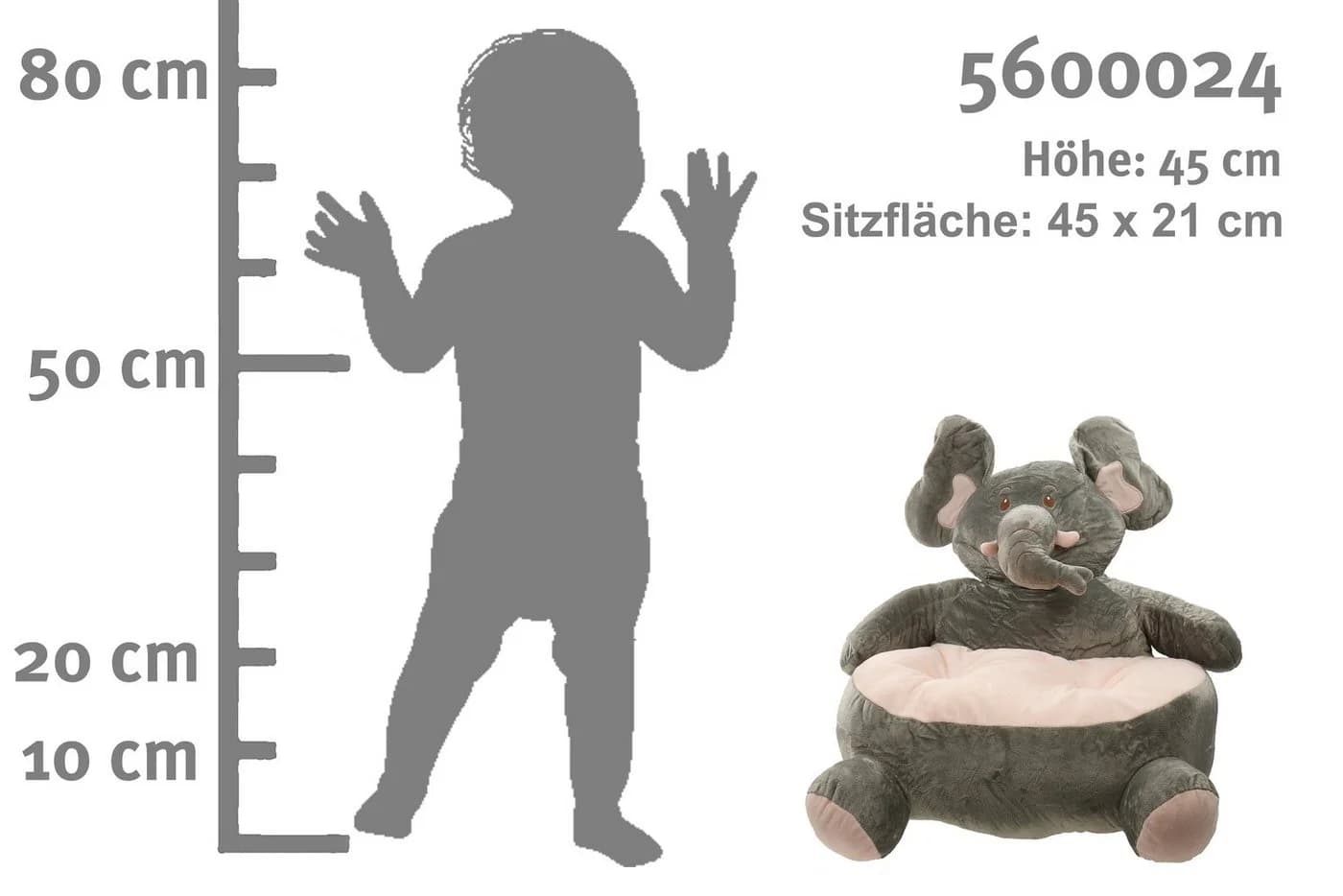 ELLUG Kindersessel Sessel/Stuhl/Sofa für Kinder, Tiere, weicher Plüschbezug
