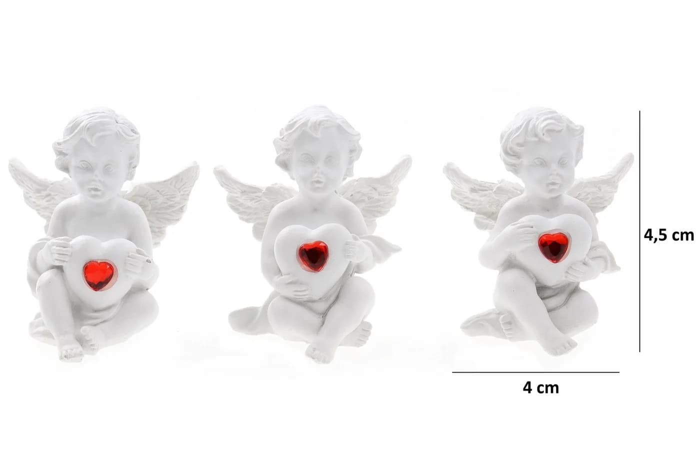 ELLUG Engelfigur 24er Set Weiß mit rotem Stein
