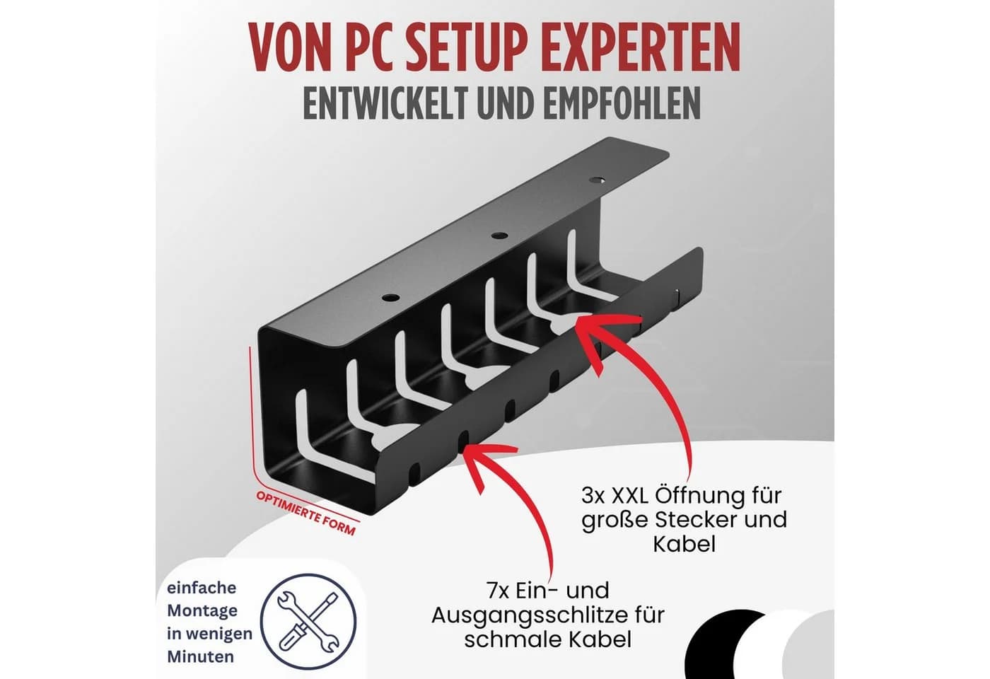 Albatros International Kabelkanal Set A Schwarz für Schreibtisch