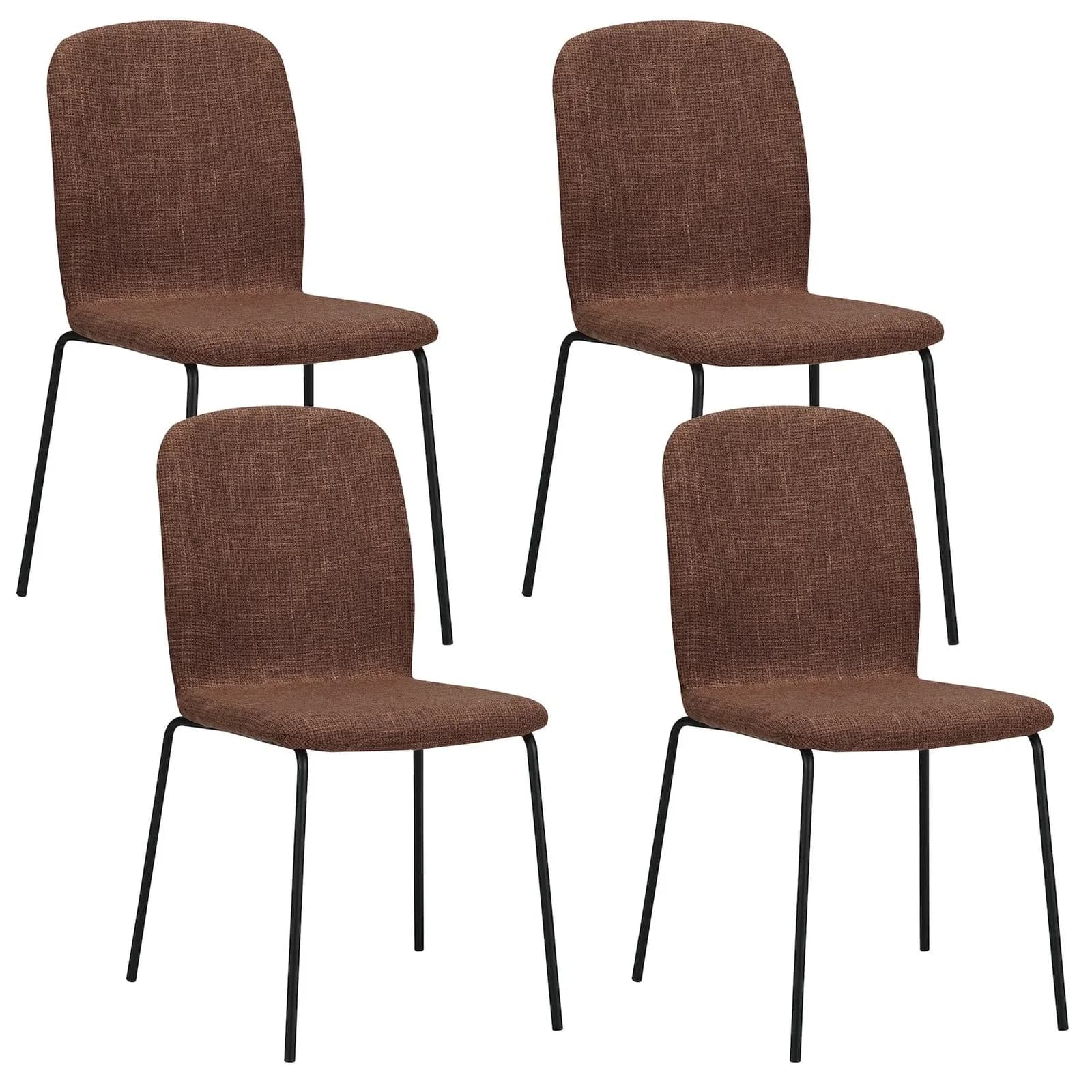 Albatros International Esszimmerstuhl 4er Set ENNA Braun Stoff