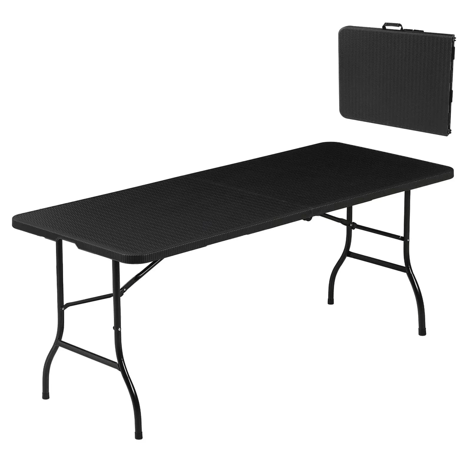 Albatros Buffettisch Klapptisch Schwarz/Rattan
