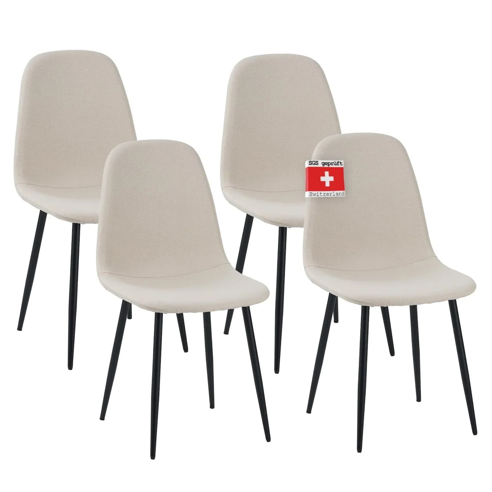 Albatros International Esszimmerstuhl BARI 4er Set Beige Stoff