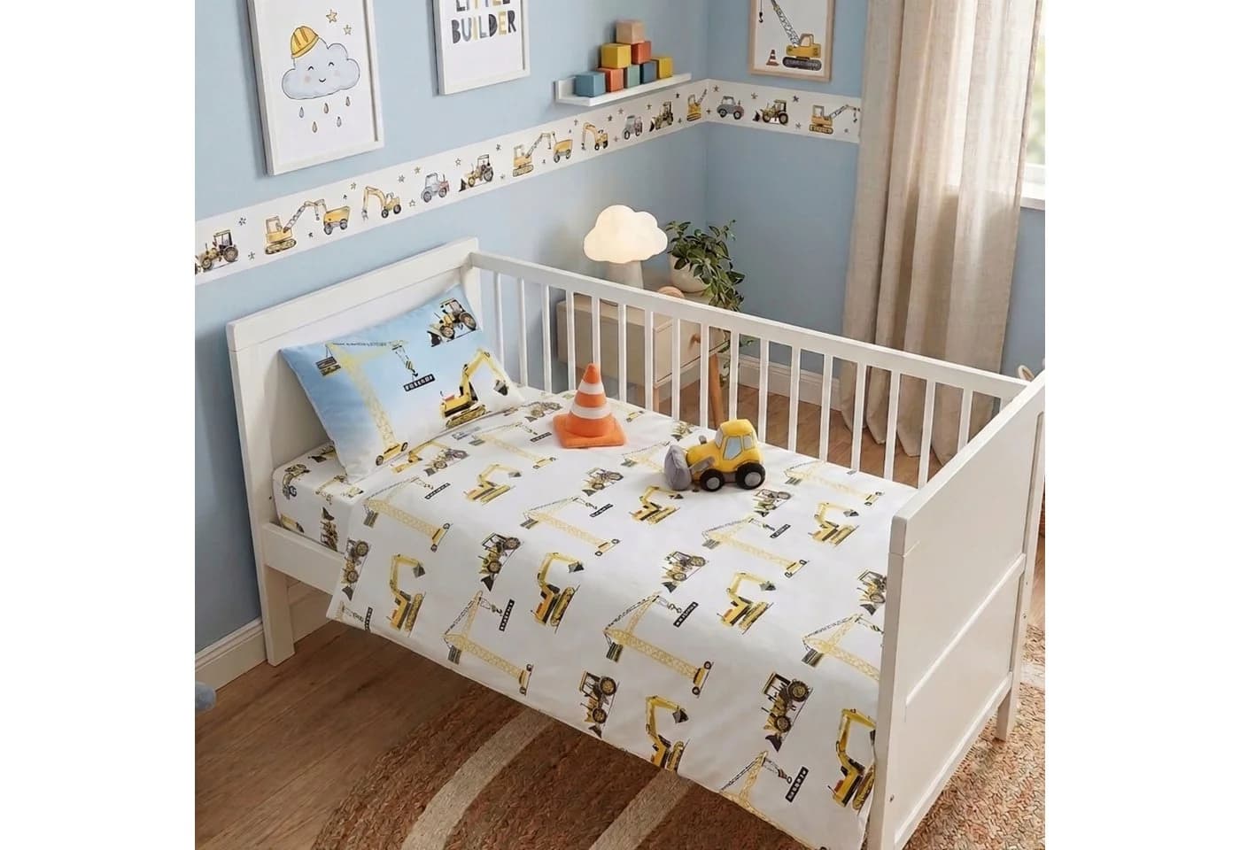 Familando Babybettwäsche Baustelle 100% Baumwolle 2-teilig