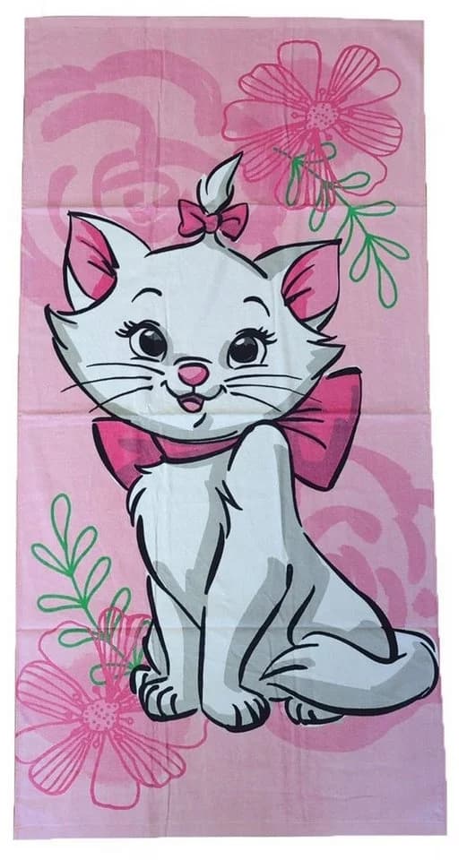 Jerry Fabrics Badetuch Disney Aristocats Marie Cat Pink Flower
