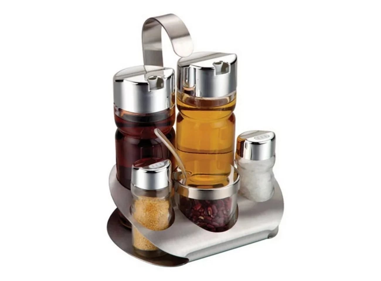 B-Home Menage-Set 6-tlg. Gewürzständer Edelstahl Silber