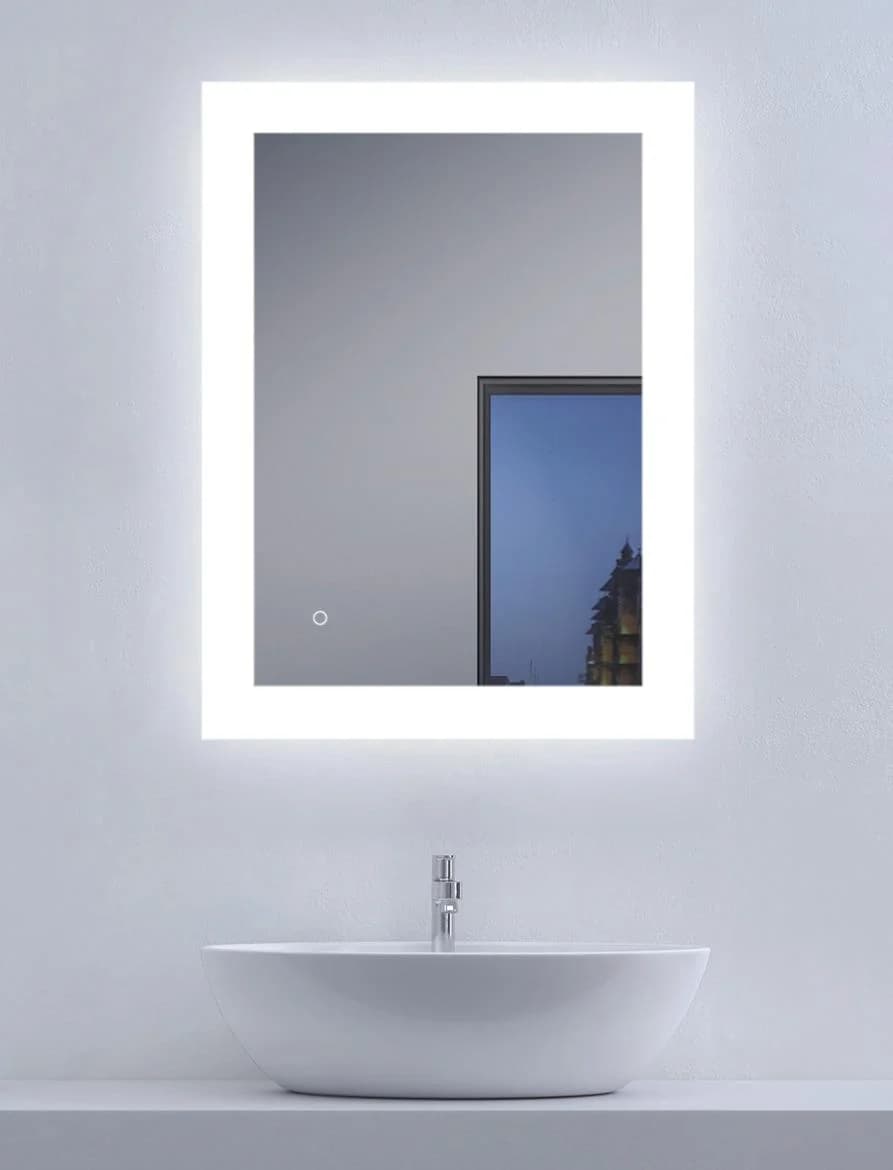 Badspiegel TALOS BRIGHT Silberfarben LED-Sensorschalter