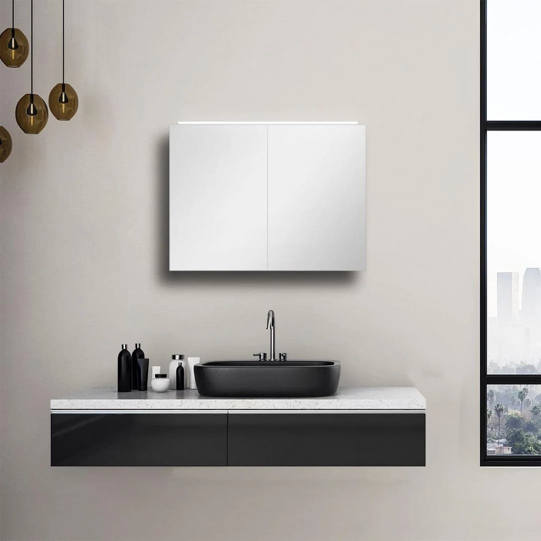 Spiegelschrank TALOS Silver Magic, silber, 70x50x13cm, Aluminium, LED