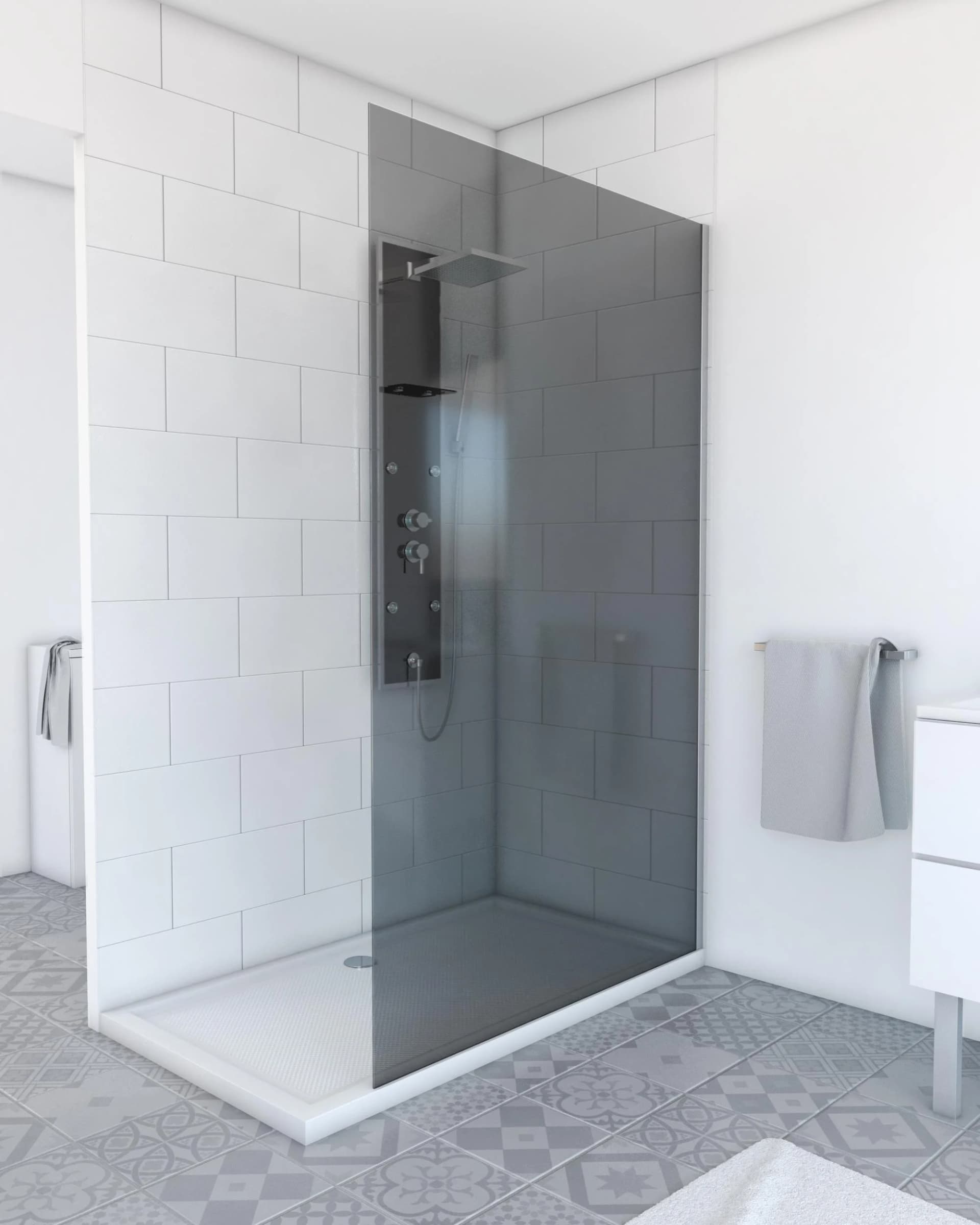 MARWELL Walk-in-Dusche Weiß Transparent 120x200 cm