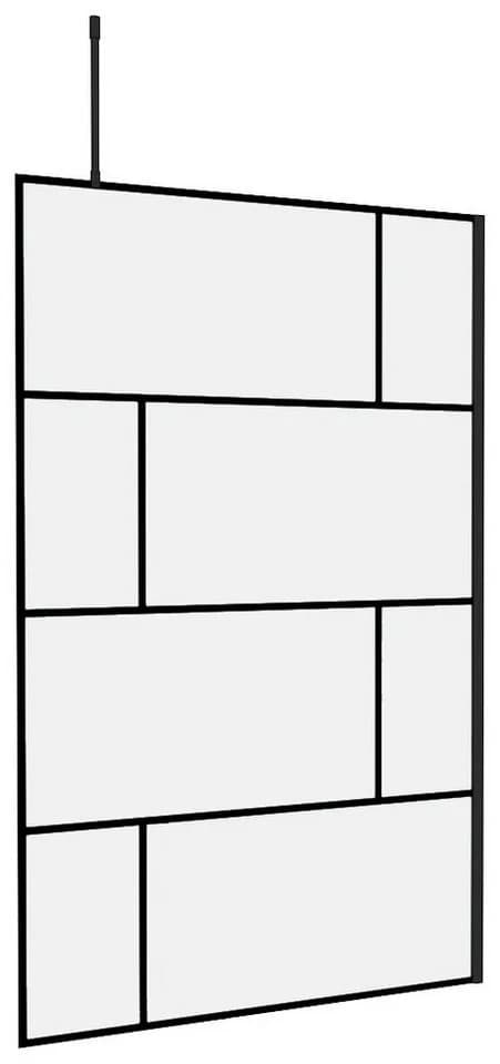 MARWELL Walk-in-Dusche Bricks rahmenlos matt-schwarz ESG-Glas
