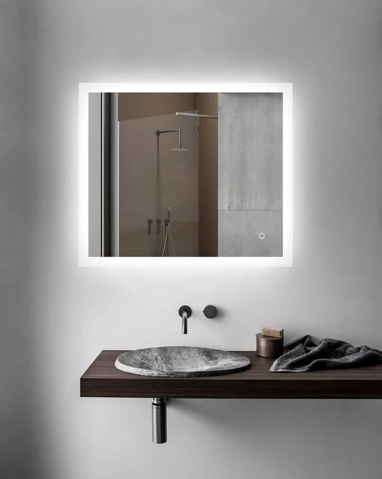 welltime LED-Lichtspiegel Harmony mit Lichtfarbenwechsler und Dimmschalter