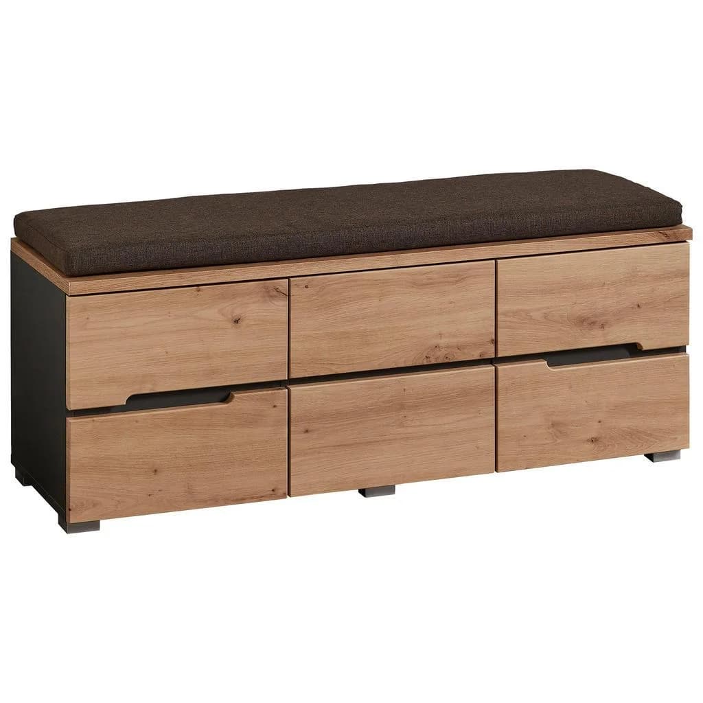 Voleo Garderobenbank Graphit Grau Eiche Artisan