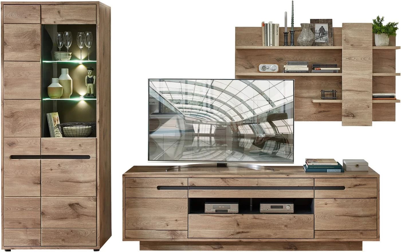 INNOSTYLE BELLANO Wohnwand Set mit LED-Beleuchtung