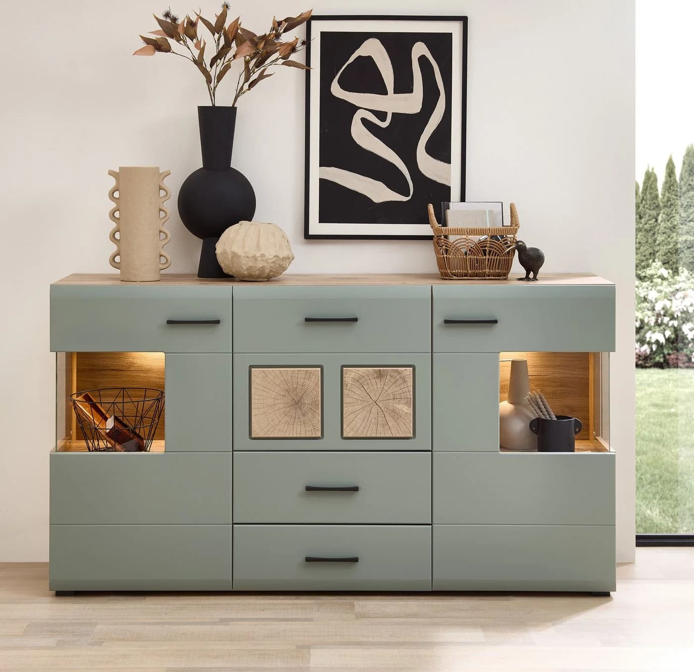 Innostyle Sideboard FUN PLUS II Grün mit LED-Beleuchtung
