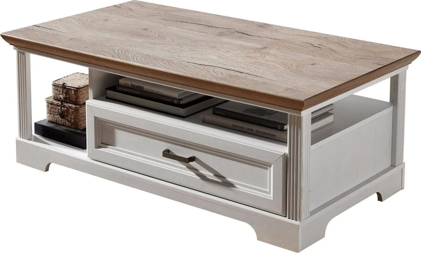 Innostyle Couchtisch Jasmin Weiß Landhaus Holzwerkstoff