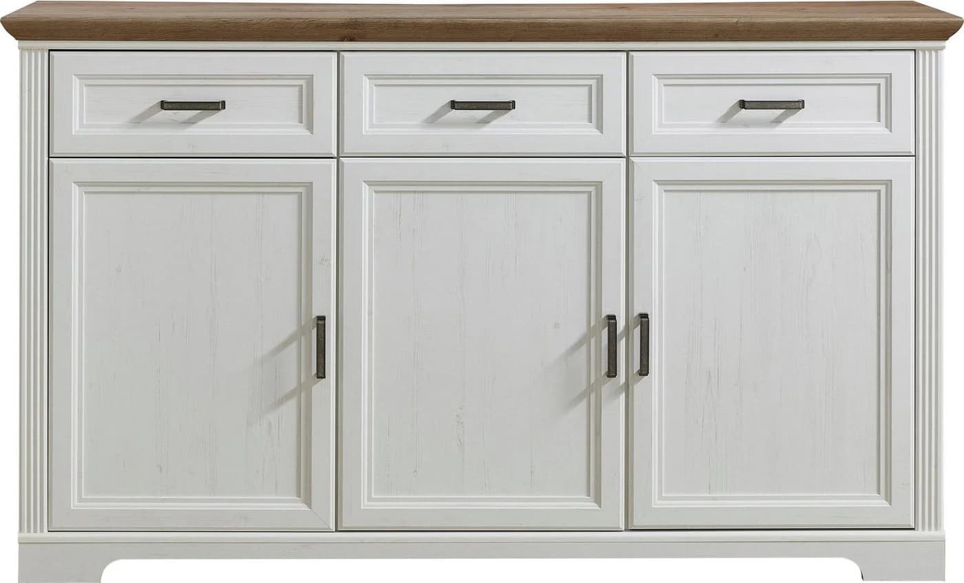INNOSTYLE Sideboard Jasmin Weiß Pinie Eiche Landhaus