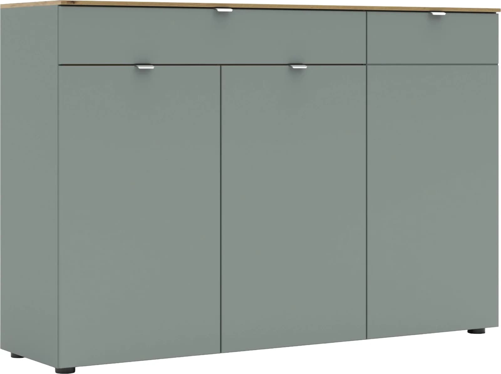 Kommode HARPER INCA - 3 Türen 1 Schublade Dekor Schilf