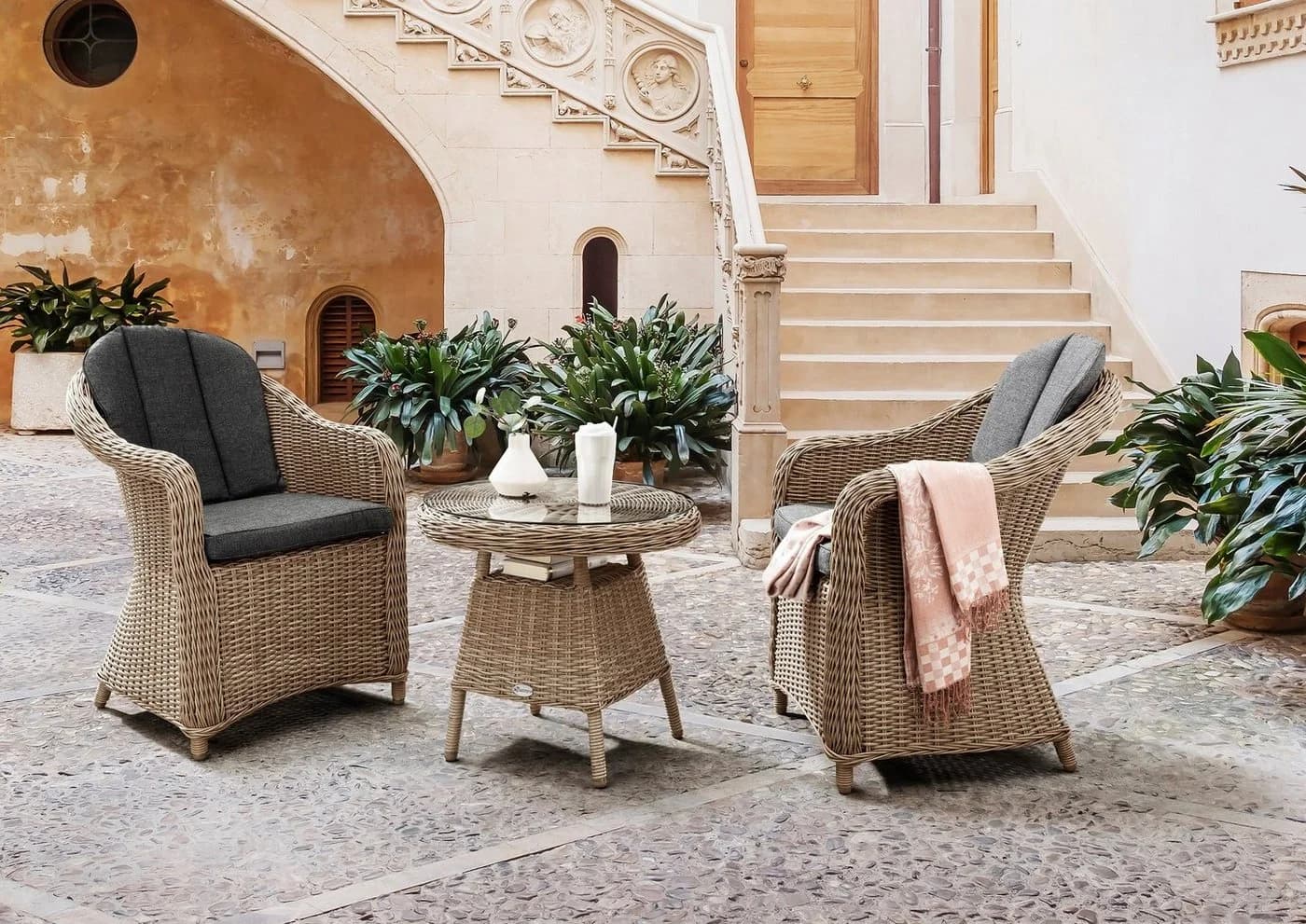 Destiny Balkonset MALAGA 7-tlg. Aluminium Polyrattan