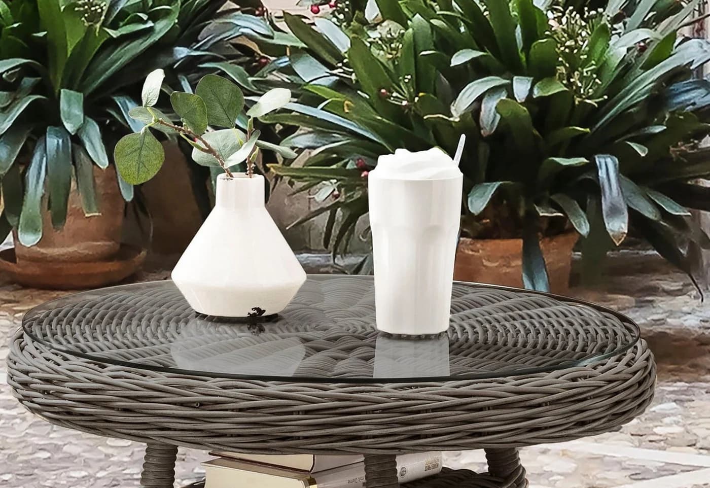 Destiny Gartentisch MALAGA Grau Aluminium Polyrattan
