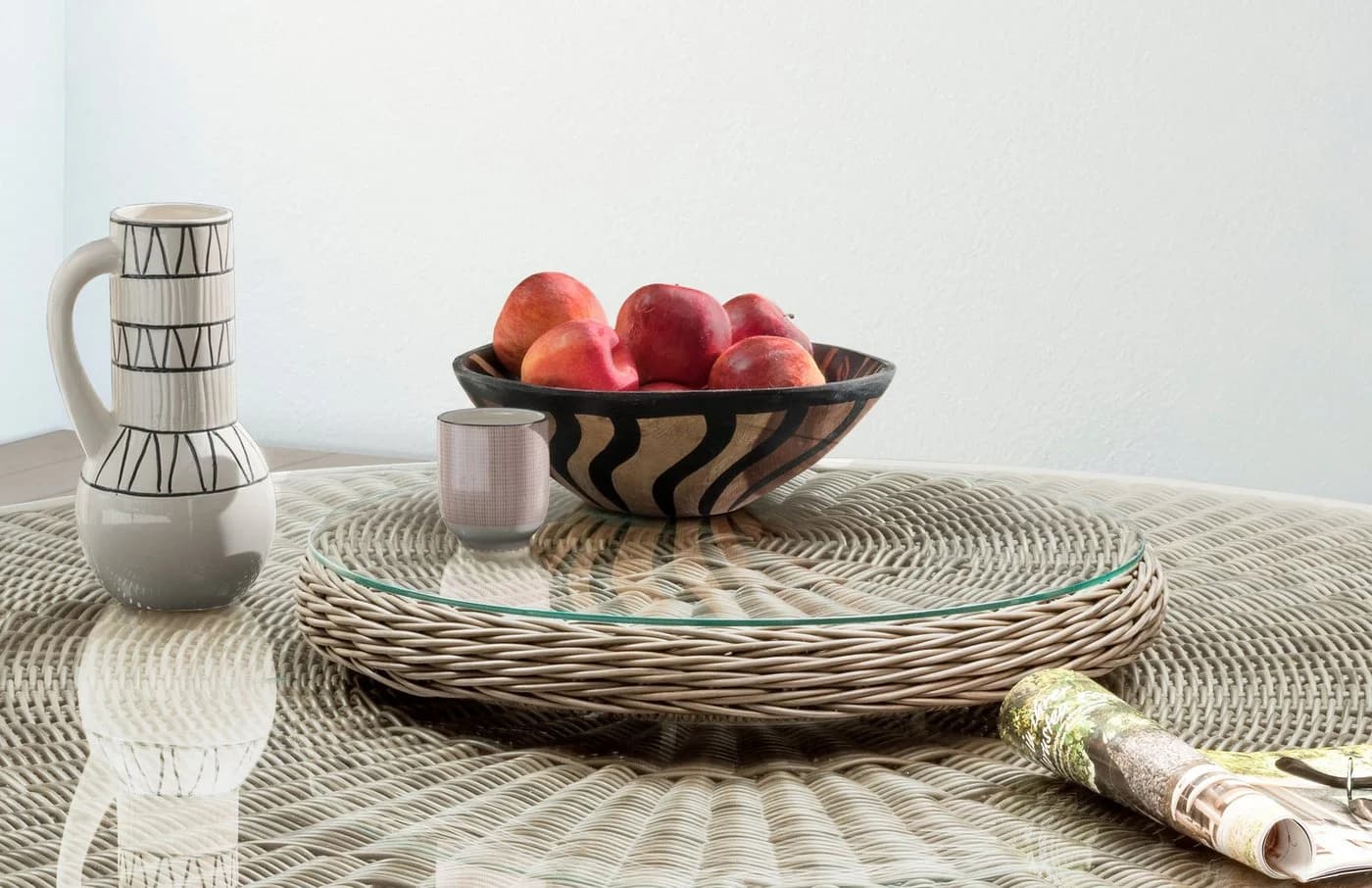 Destiny Drehteller LUNA 58cm Beige Aluminium Glas