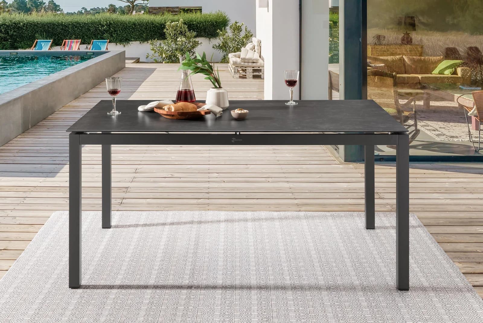 DESTINY Garten-Essgruppe COMO CREMONA 5-tlg. Aluminium Grau/Anthrazit