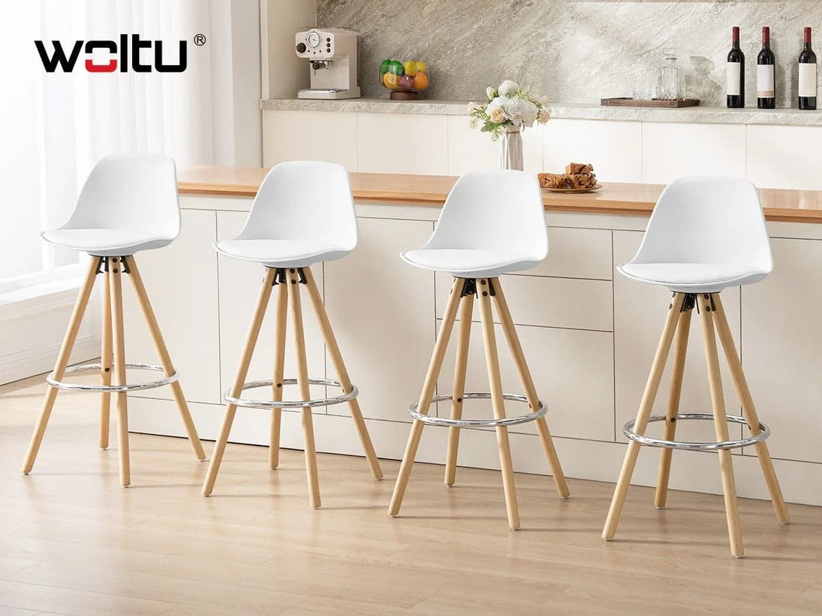 Woltu Barhocker (2 St) Design Stuhl Kunstleder Ergonomisch