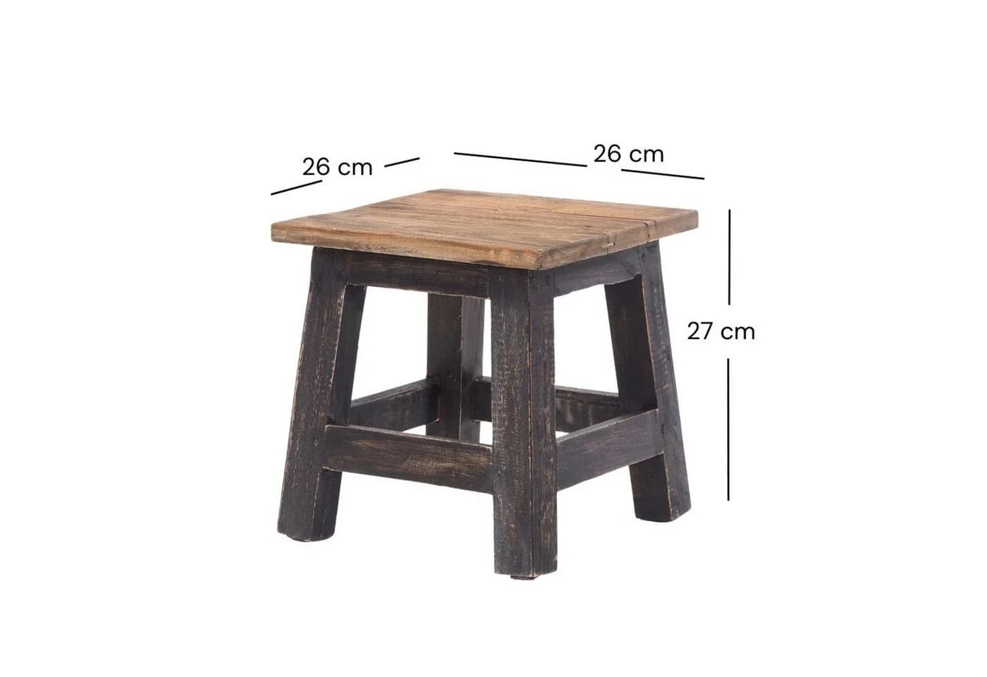 DESIGN DELIGHTS Hocker PALO Rustikaler Vintage Massivholz Hocker