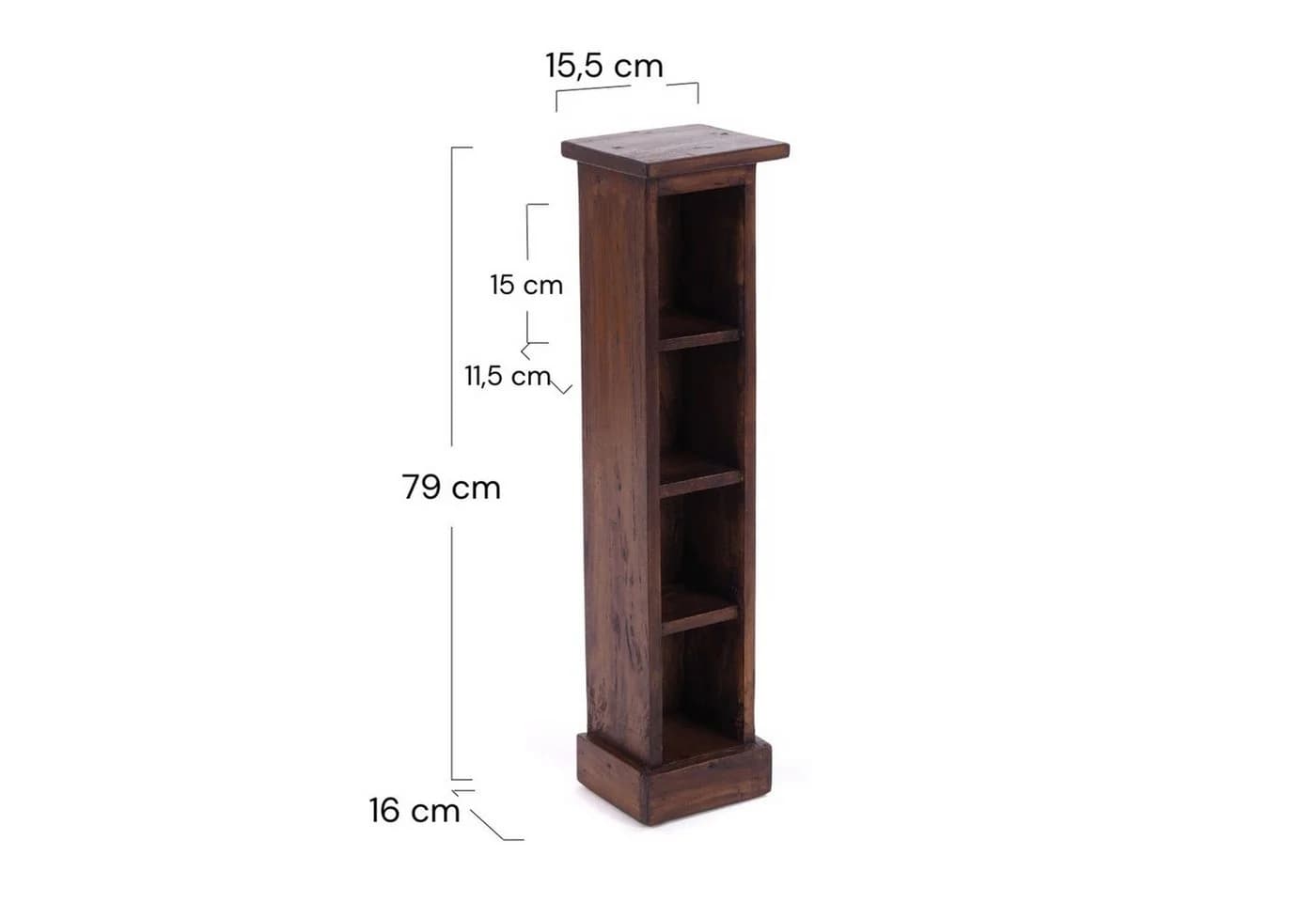 DESIGN DELIGHTS CD-Regal Holz CD TOWER 4 Fächer Rustikal