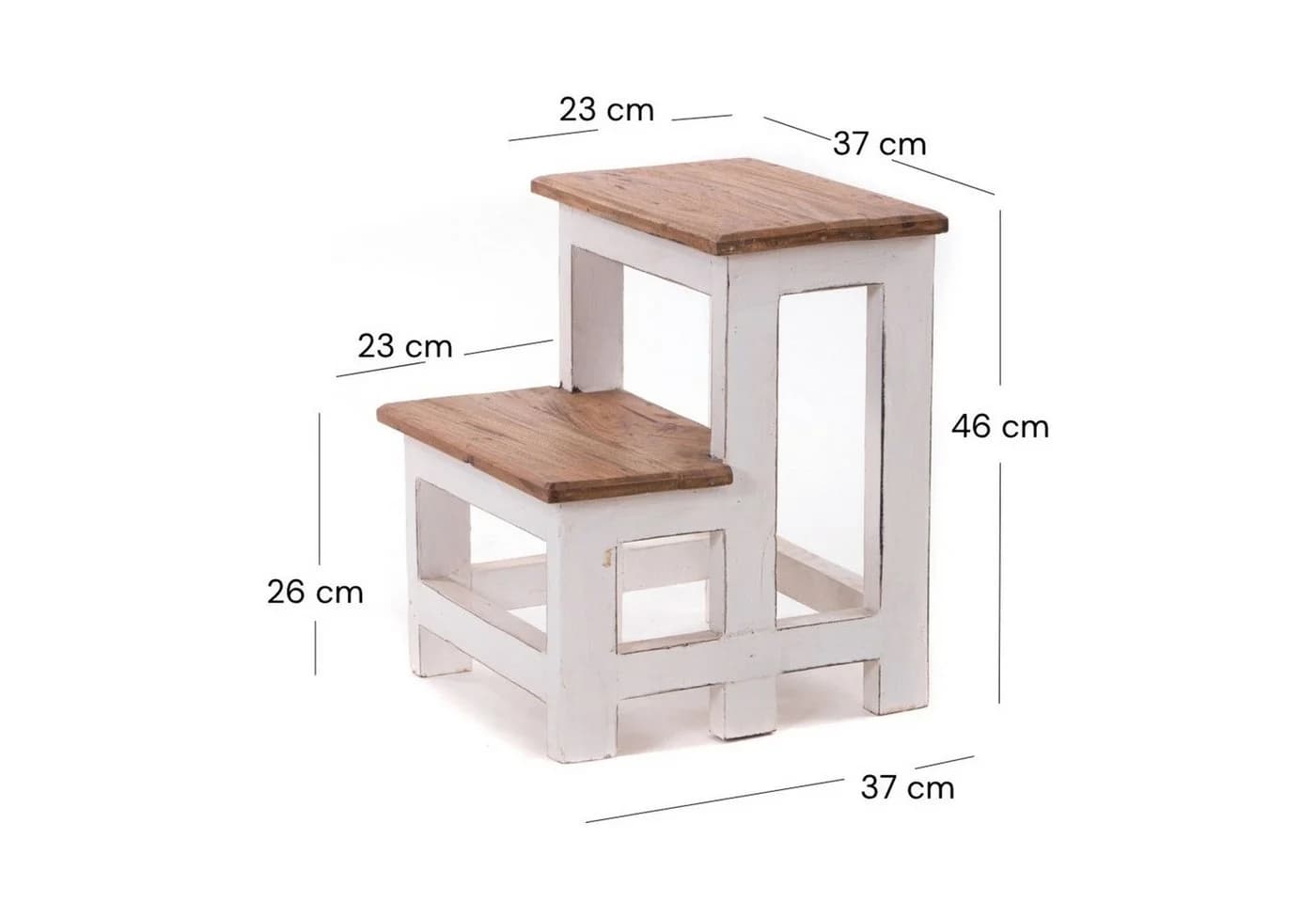 DESIGN DELIGHTS Hocker TRITTLEITER STEP Vintage Holz Pflanzentreppe