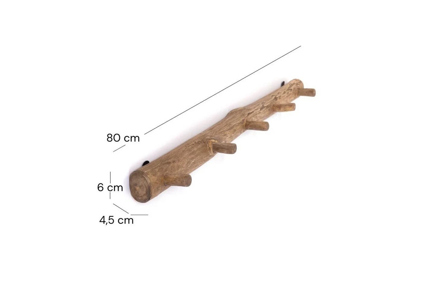 DESIGN DELIGHTS Wandgarderobe Lyra Vintage Massivholz 5 Haken