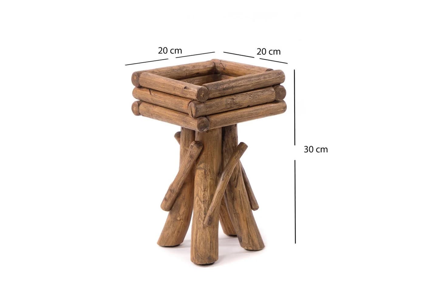 DESIGN DELIGHTS Beistelltisch BLUMENHOCKER TWIST massiv Wurzelholz rustikal