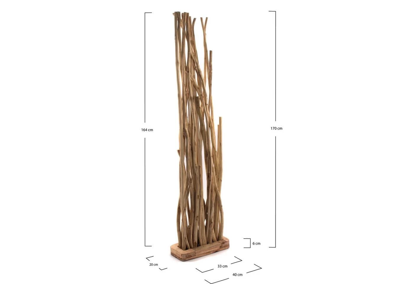 DESIGN DELIGHTS Paravent ZWEIGE RAUMTEILER BOTANIC Massivholz Äste
