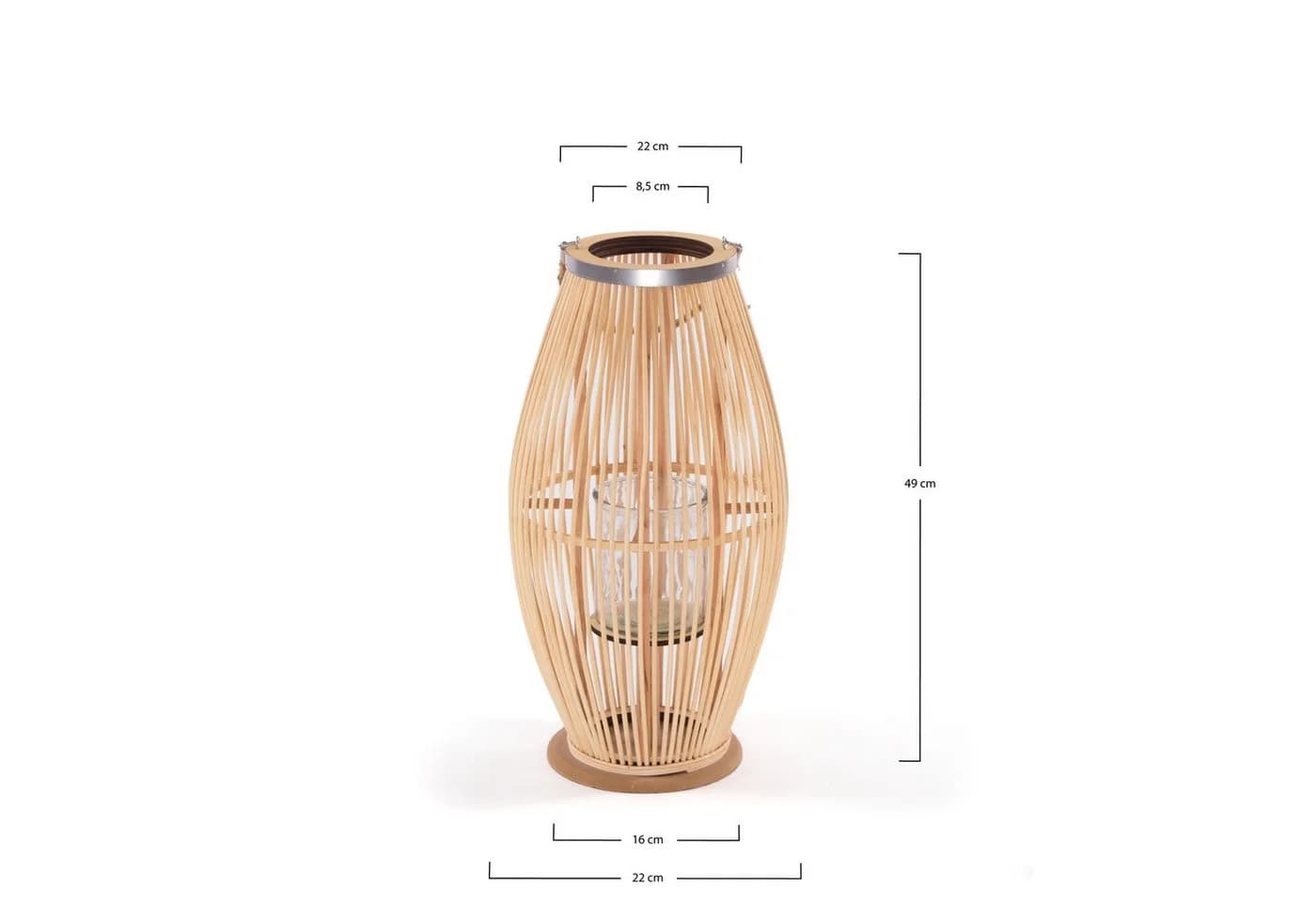 CREEDWOOD Windlicht Laterne ZYA Bambus Natur Deko 50 cm