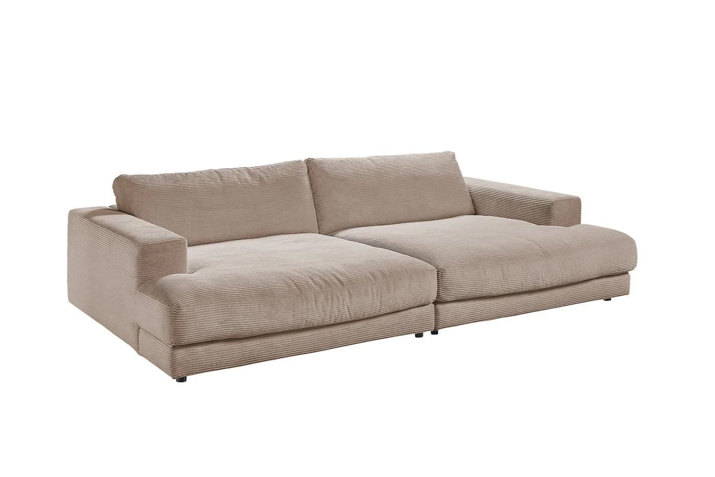 KAWOLA Big-Sofa MADELINE XXL Cordsofa Taupe Modern